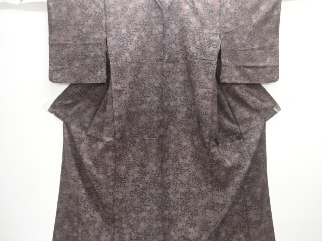 JAPANESE KIMONO / ANTIQUE HITOE KIMONO / SILK / TSUMUGI / FLOWER